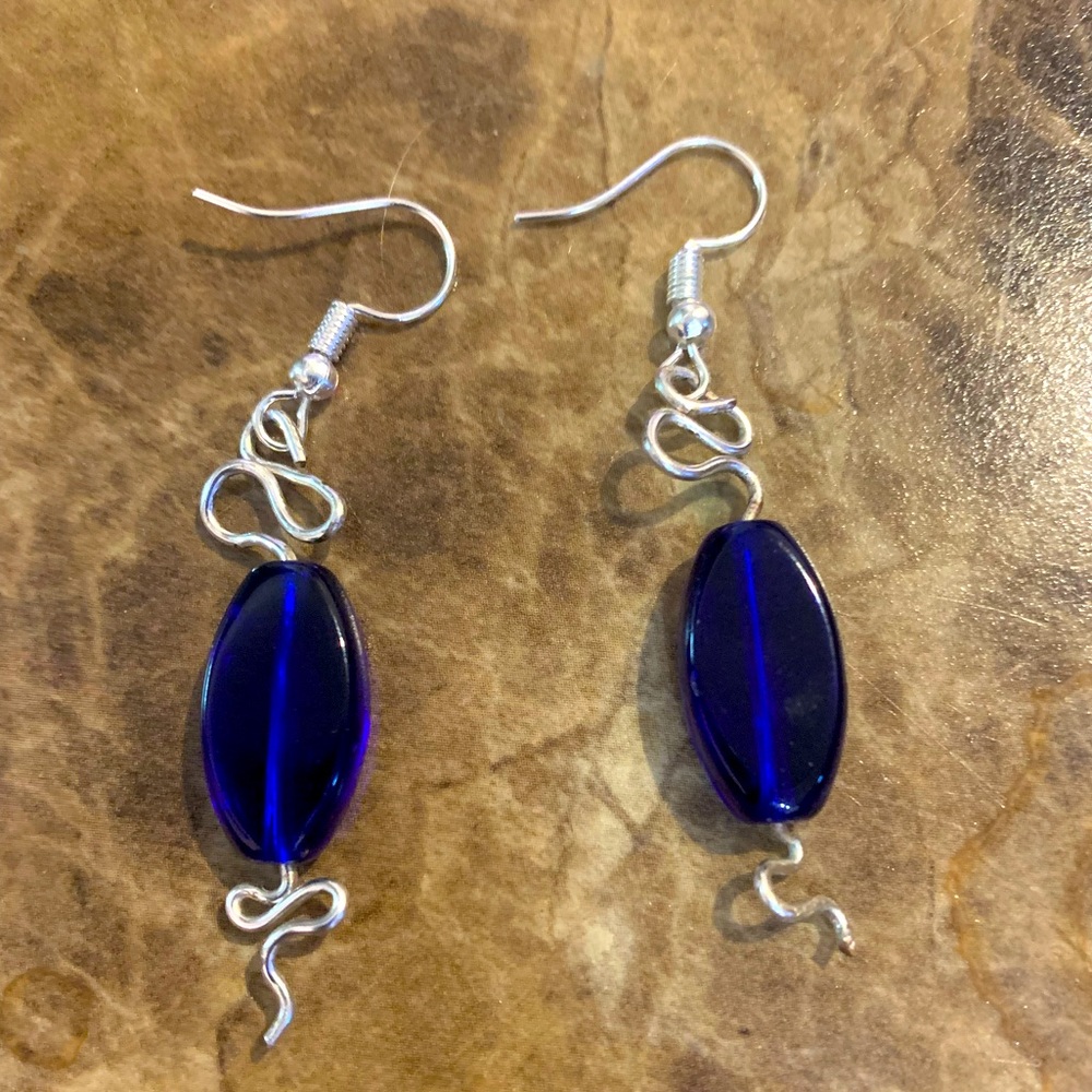 JEWELRY SALE 3/$20- Blue and silver abstract earrings
